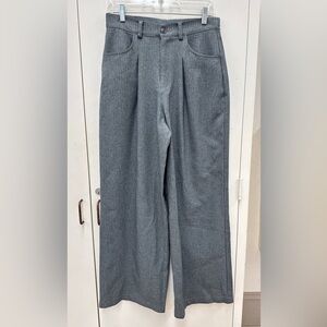 ASOS Design Women's Gray Pinstripe High Rise Wide Leg Trousers Size 6